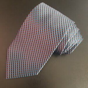 Colours by Alexander Julian Gray w/ Blue & White Grid Silk Necktie